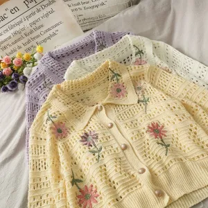 Kawaii Floral Vintage Spring Flower Cardigan