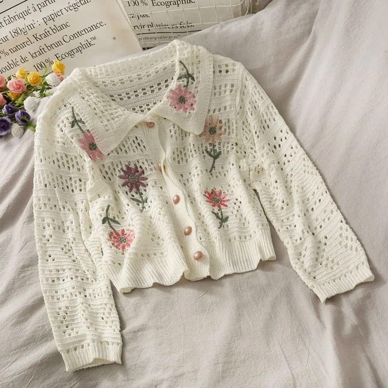 Kawaii Floral Vintage Spring Flower Cardigan