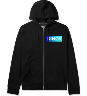 Kings Blue Gradient Zip Up Hoodie Hoody