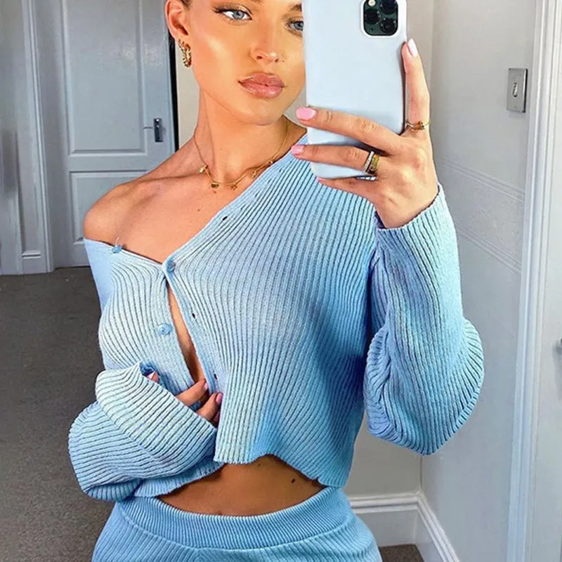 Ladies chic crop cardigan jacket top