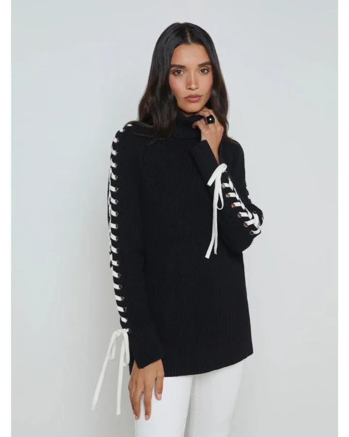 L'Agence Nola Lace Up Turtleneck