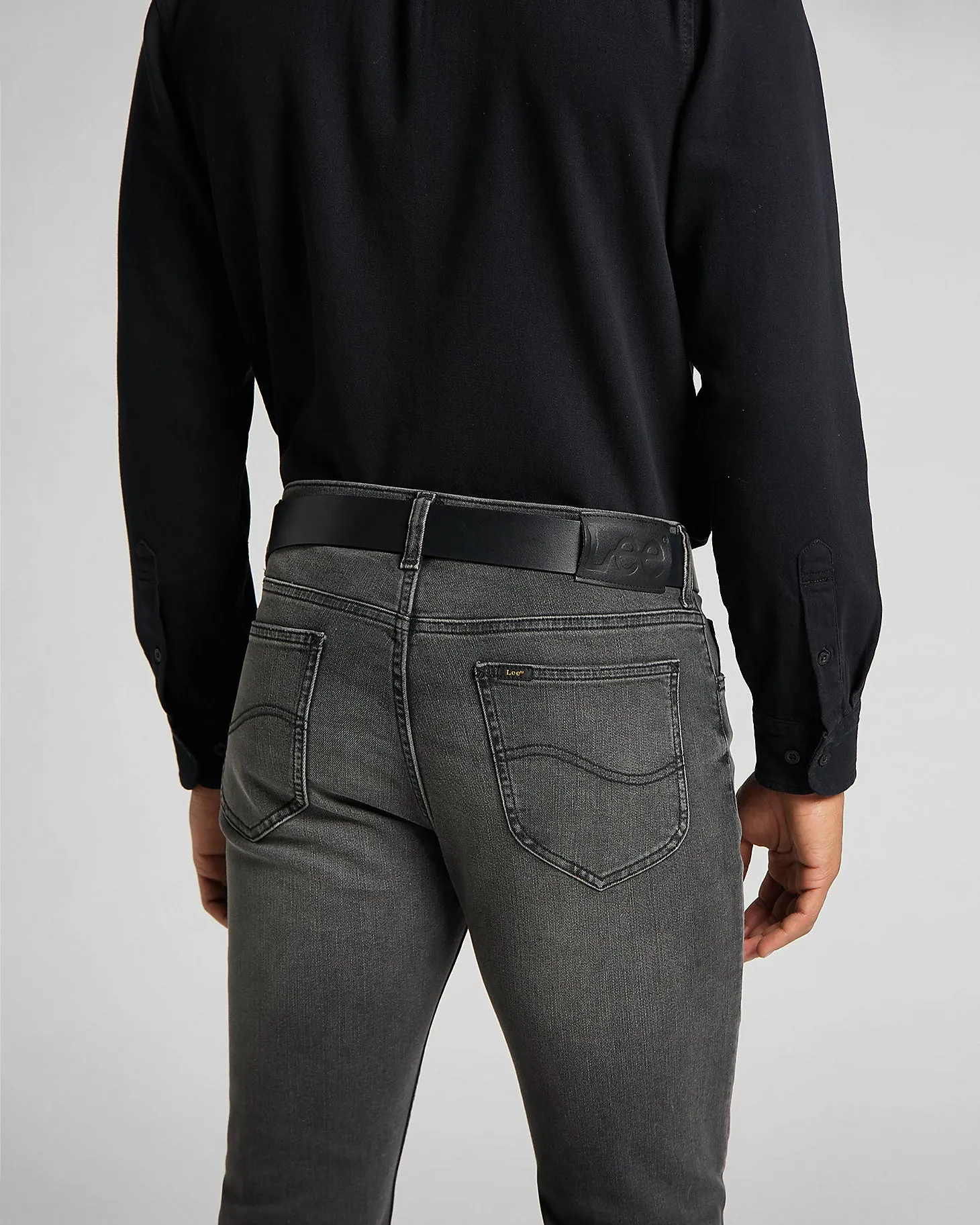 Lee Small Logo Leather Belt - Black