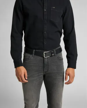 Lee Small Logo Leather Belt - Black