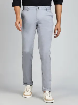 Light Blue Printed Venice Fit Casual Trouser | JadeBlue