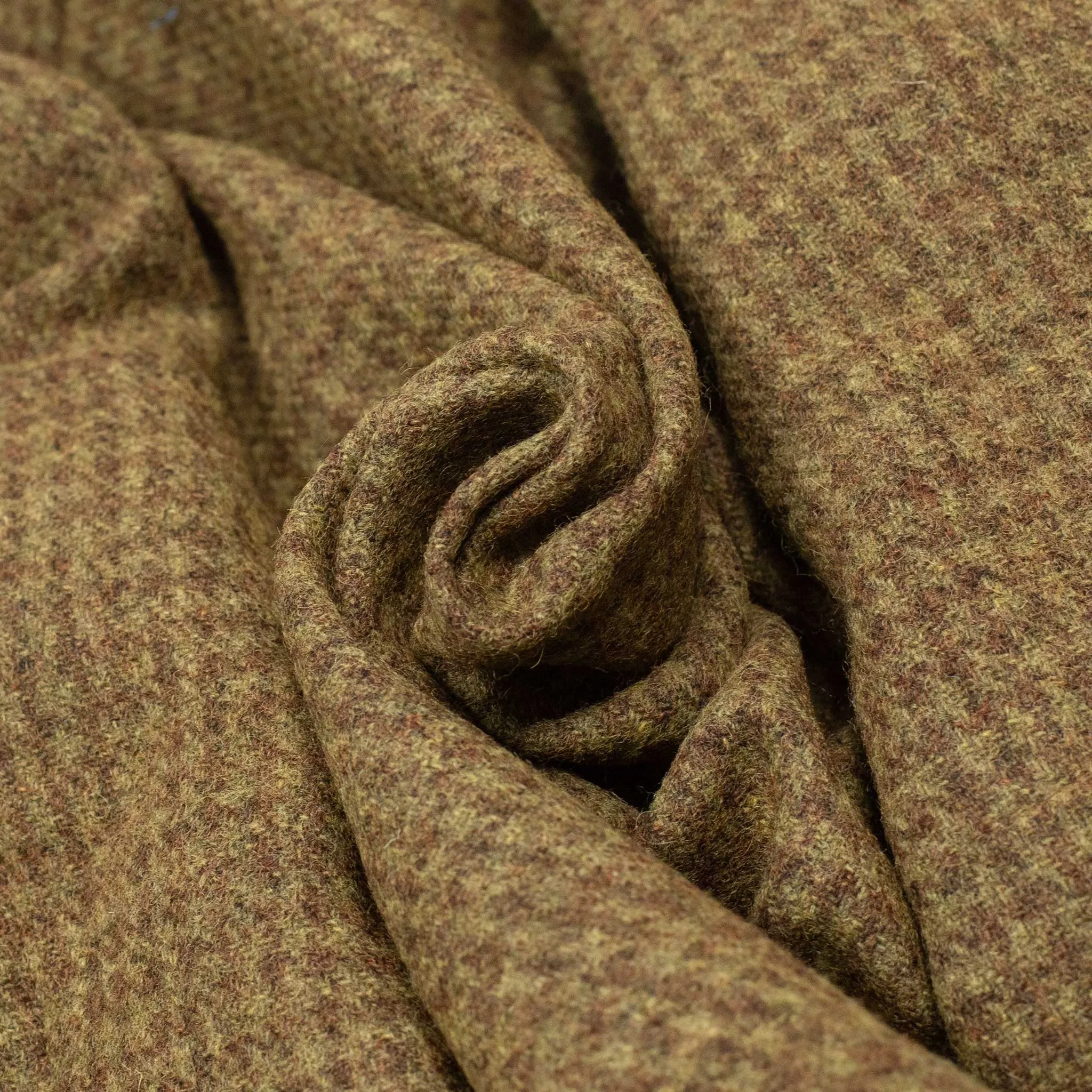 London 68' jacket in olive and brown houndstooth wool