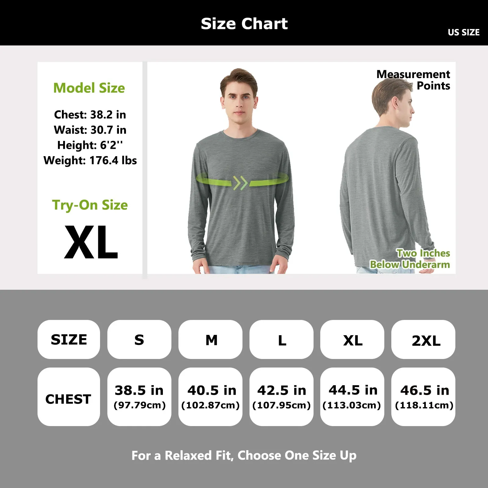 Men's Merino 170g Classic All-Season Base Layer Crew Gray