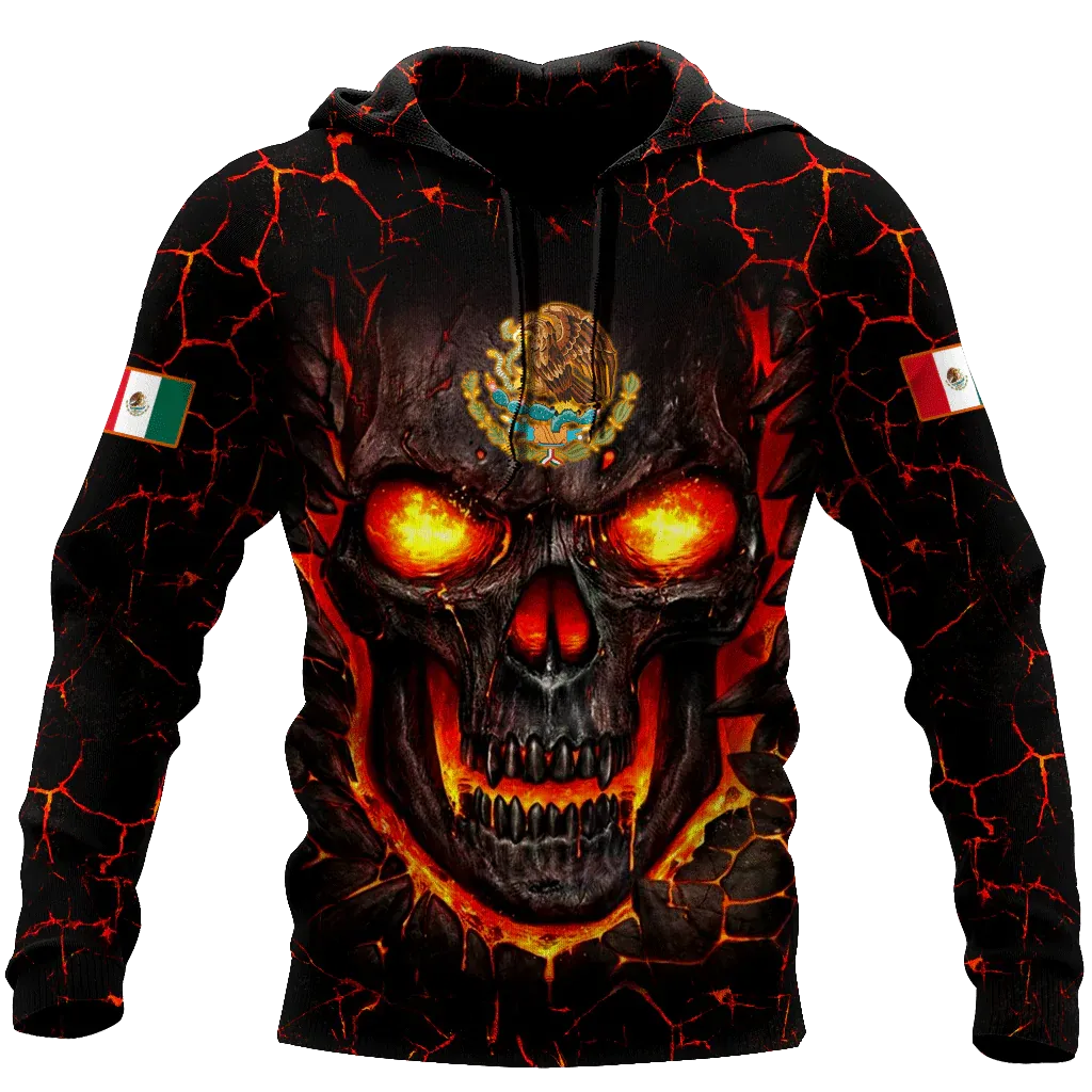 Mexican Skull Unisex Hoodie, 3D All Over Printed Skull Mexican Hoodies, Mexico Skull Hoodie