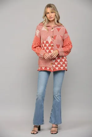Mixed Pattern Cardigan by Fate 9236
