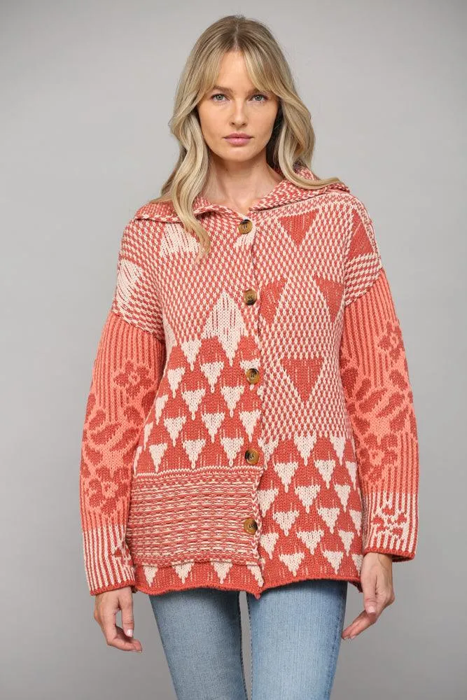 Mixed Pattern Cardigan by Fate 9236