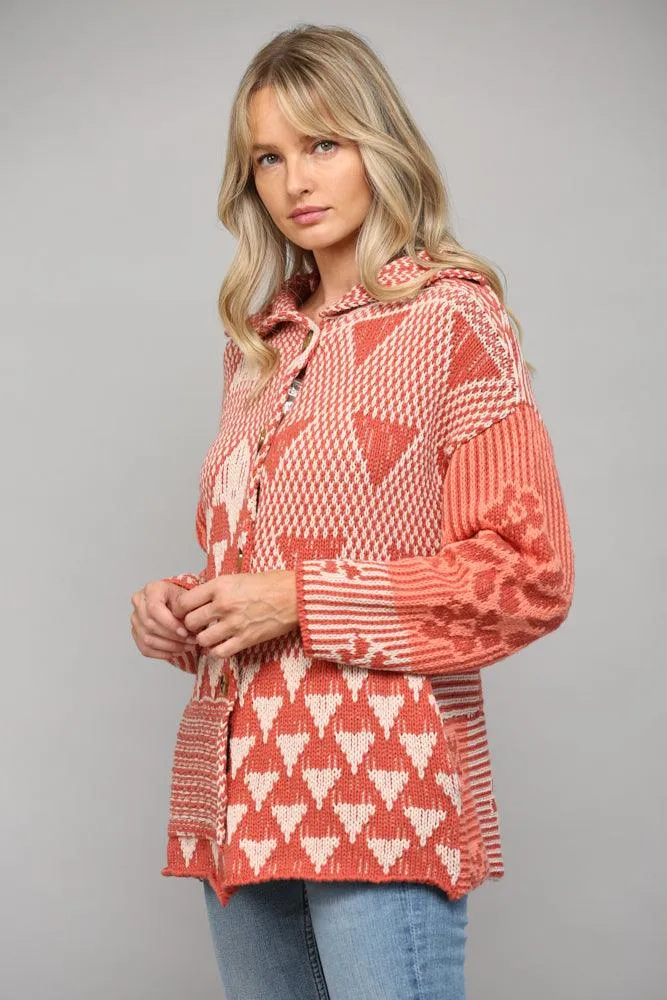 Mixed Pattern Cardigan by Fate 9236