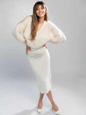 Mohair Silk White OEKO-TEX® 100 Cardigan