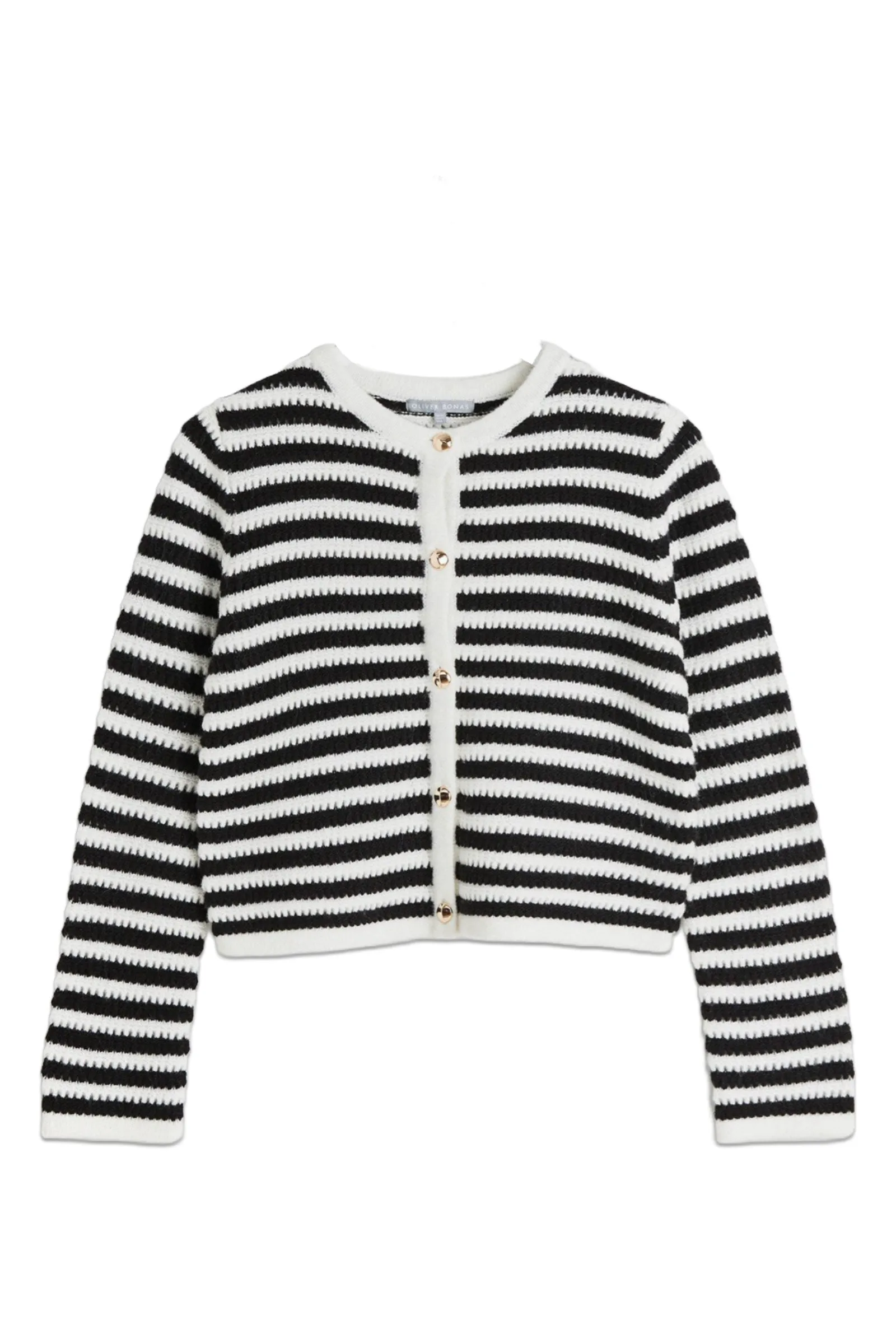 Monochrome Stripe Knitted Cardigan