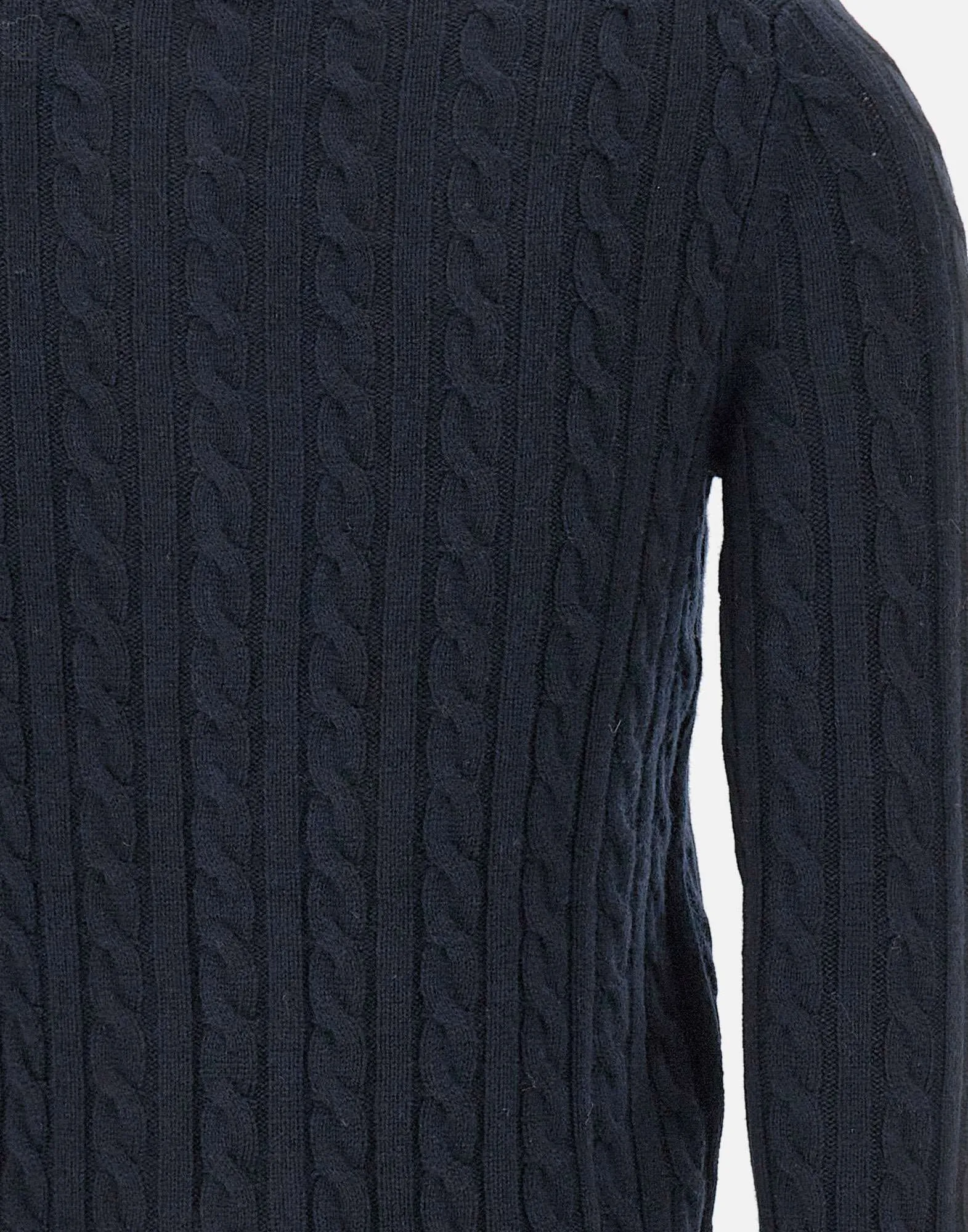 Navy Blue Cable-Knit Cardigan