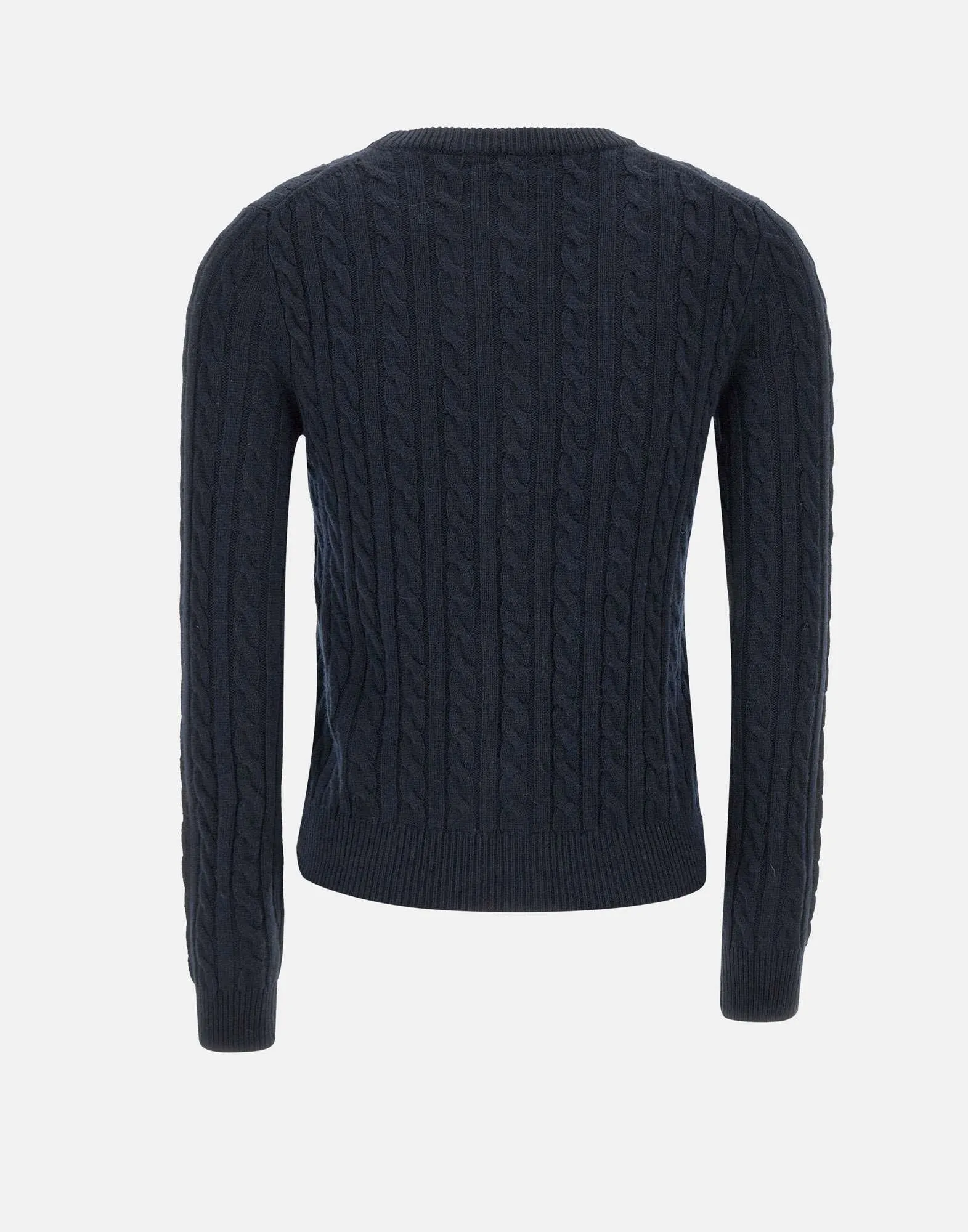 Navy Blue Cable-Knit Cardigan