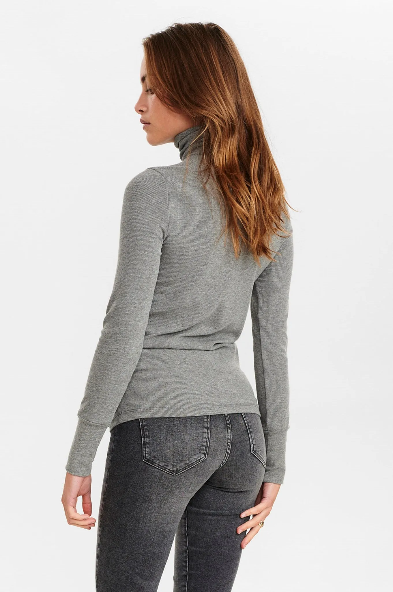 NUBOWIE ROLLNECK RIB - NOOS - Medium Grey mel