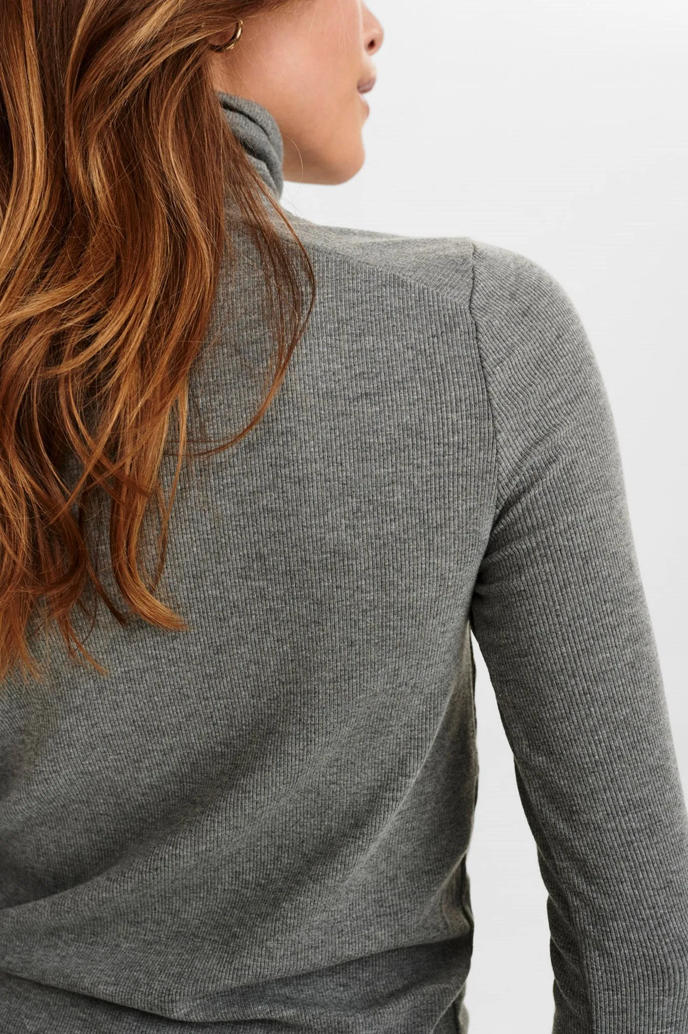 NUBOWIE ROLLNECK RIB - NOOS - Medium Grey mel