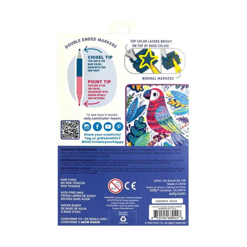 Ooly Color Layers Double Ended Markers | Set of 8