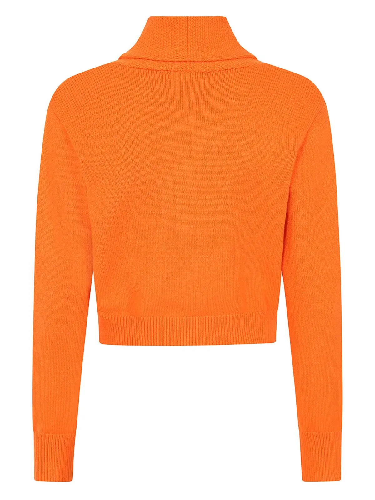 Orange Shawl Collar Vintage Look Cardigan