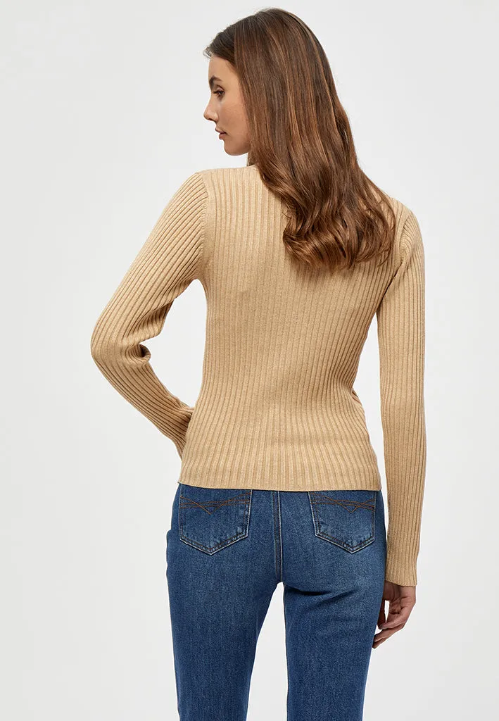 PCTana V Cardigan - Warm Sand Melange