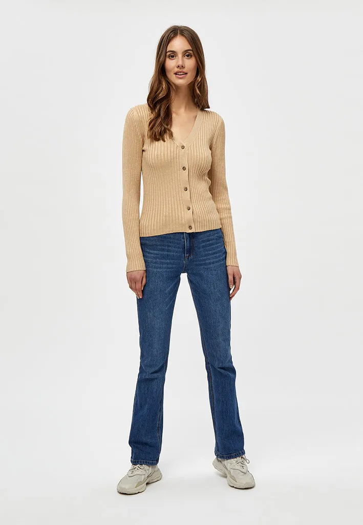 PCTana V Cardigan - Warm Sand Melange