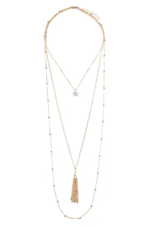 PENDANT TASSEL LAYER NECKLACE/6PCS