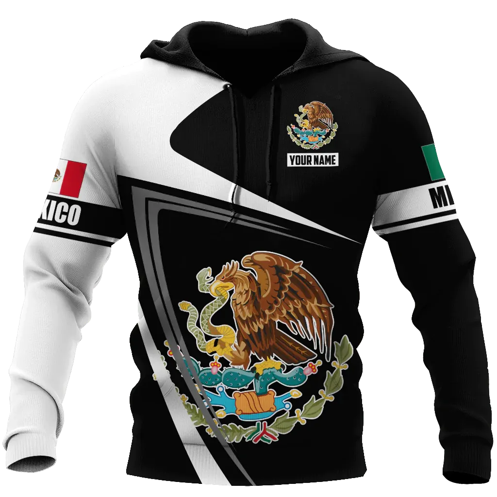 Personalized Mexico Aztec Gold Hoodie, Mexican Aztec Hoodie 3D For Men And Women, Aztec Hoodie