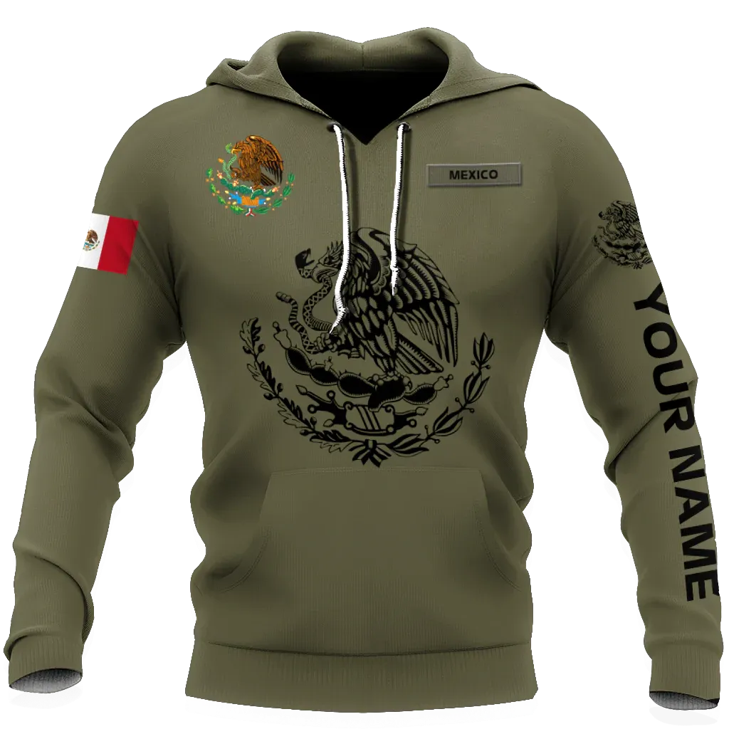 Personalized Mexico Aztec Gold Hoodie, Mexican Aztec Hoodie 3D For Men And Women, Aztec Hoodie