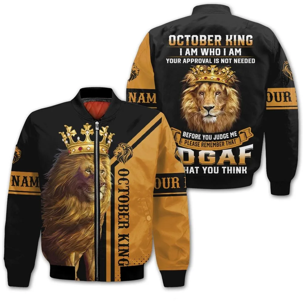 Personalized Name Birthday Outfit October Guy Lion King Yellow Birthday Shirt For Men
