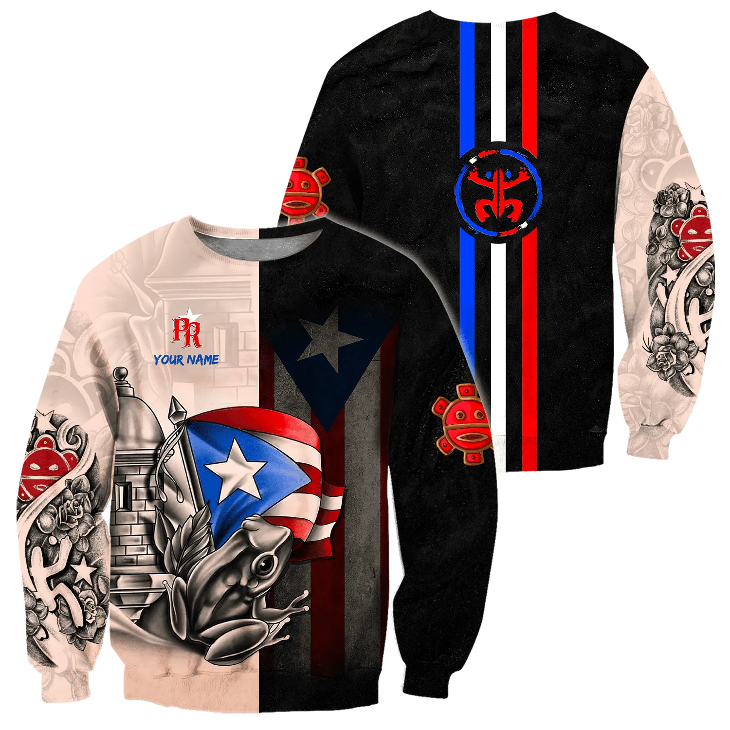 Personalized Puerto Rico Line Sweatshirt Zip Hoodie, Perfect Shirt for Men Women Christmas
