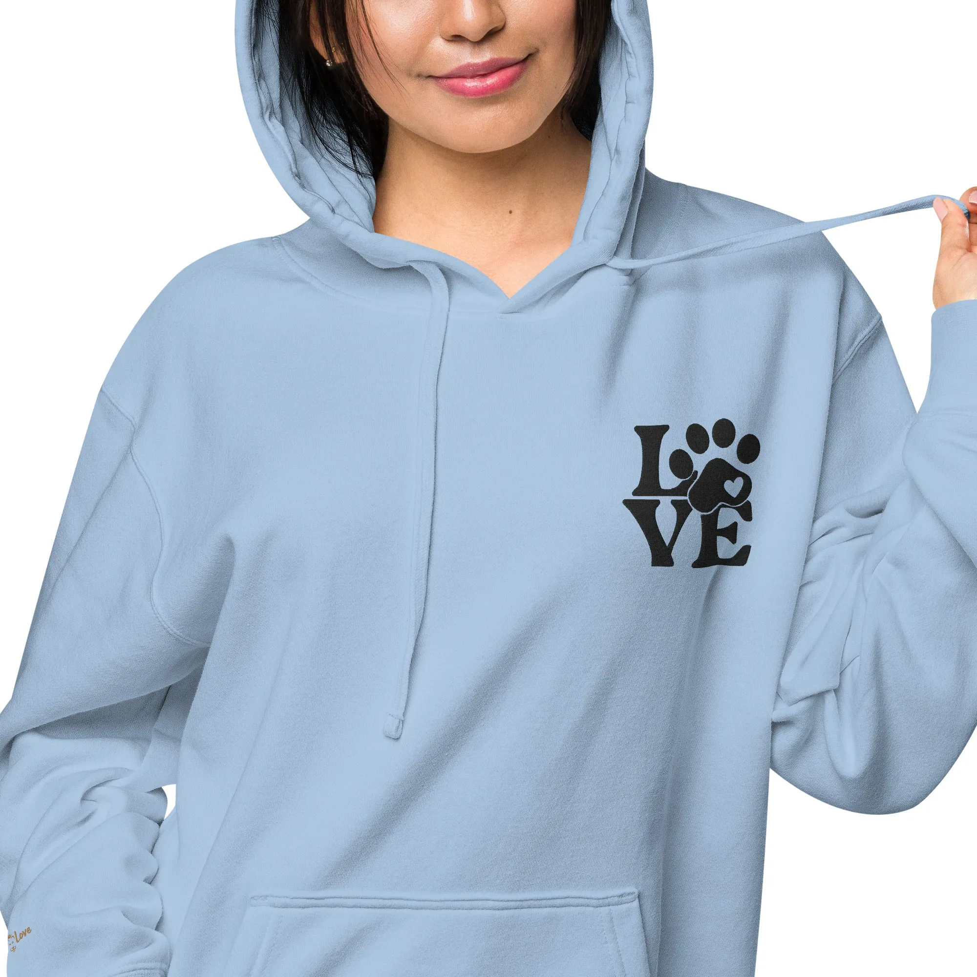 Pet Lovers Love Paw Design Unisex Pigment-Dyed Hoodie