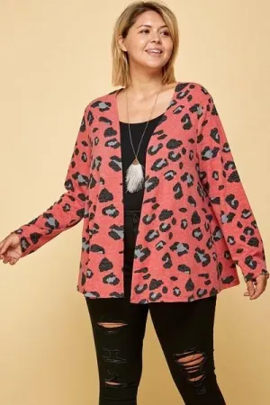 Plus Size Open Front Cropped Cardigan