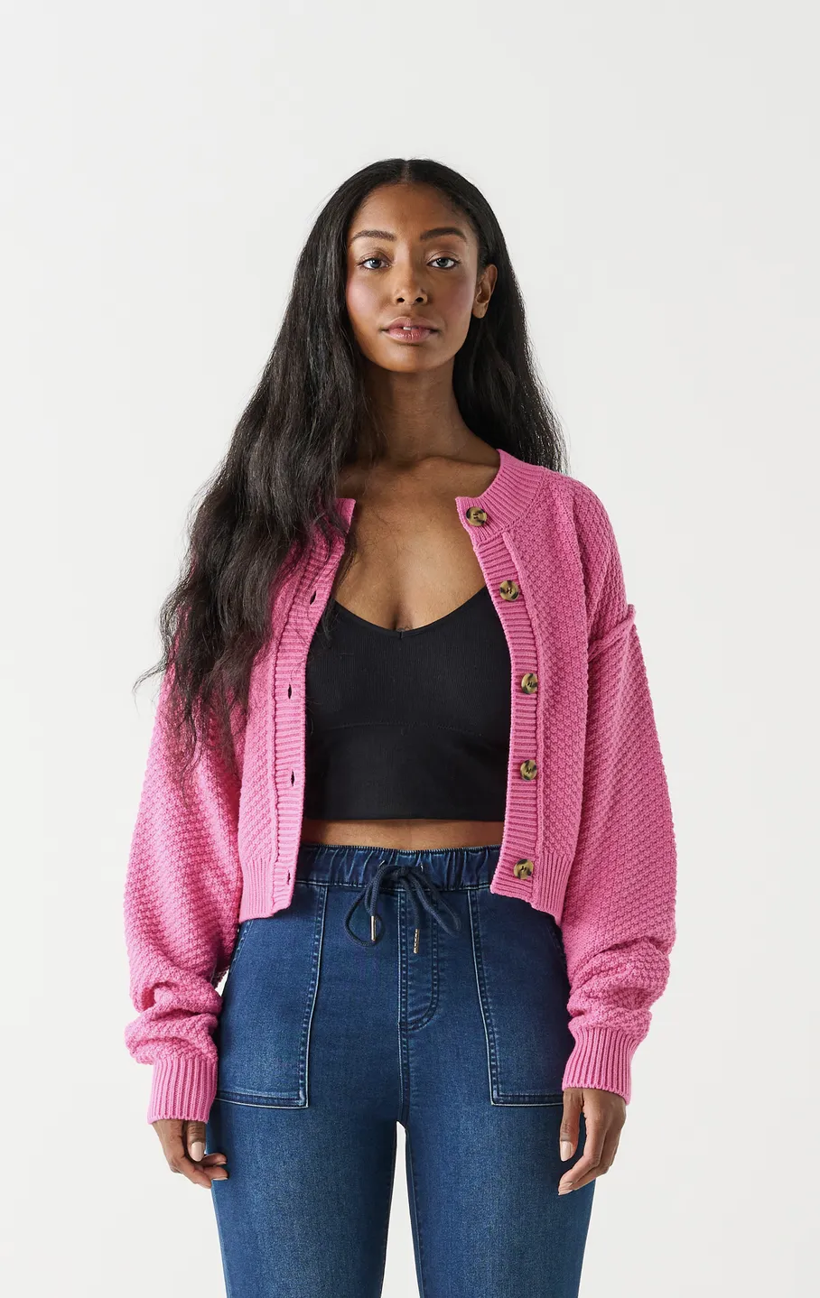 Popcorn Stitch Cardigan (Dex)