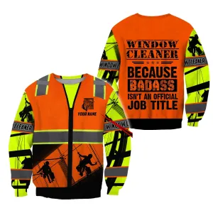 Premium Personalized Printed Window Cleaner Shirts Badass, Christmas Gift for Cleaner Men Women
