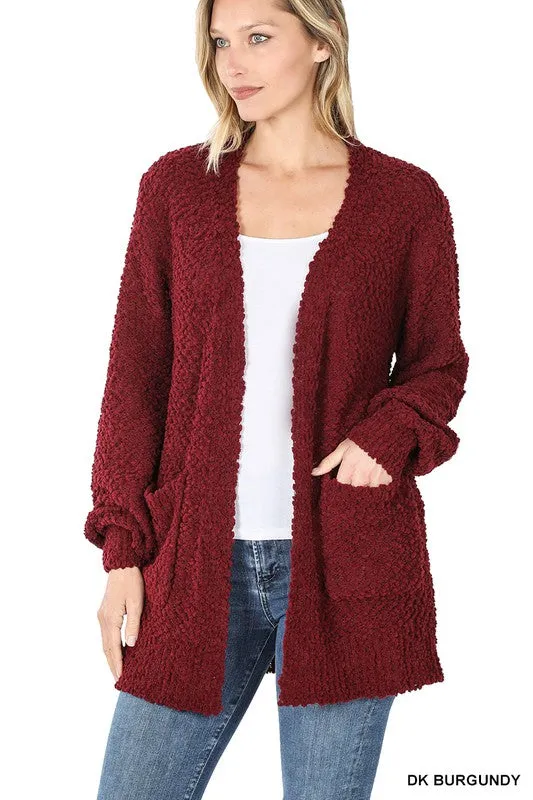 Puff Sleeve Popcorn Cardigan