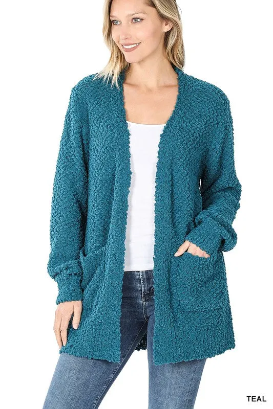 Puff Sleeve Popcorn Cardigan
