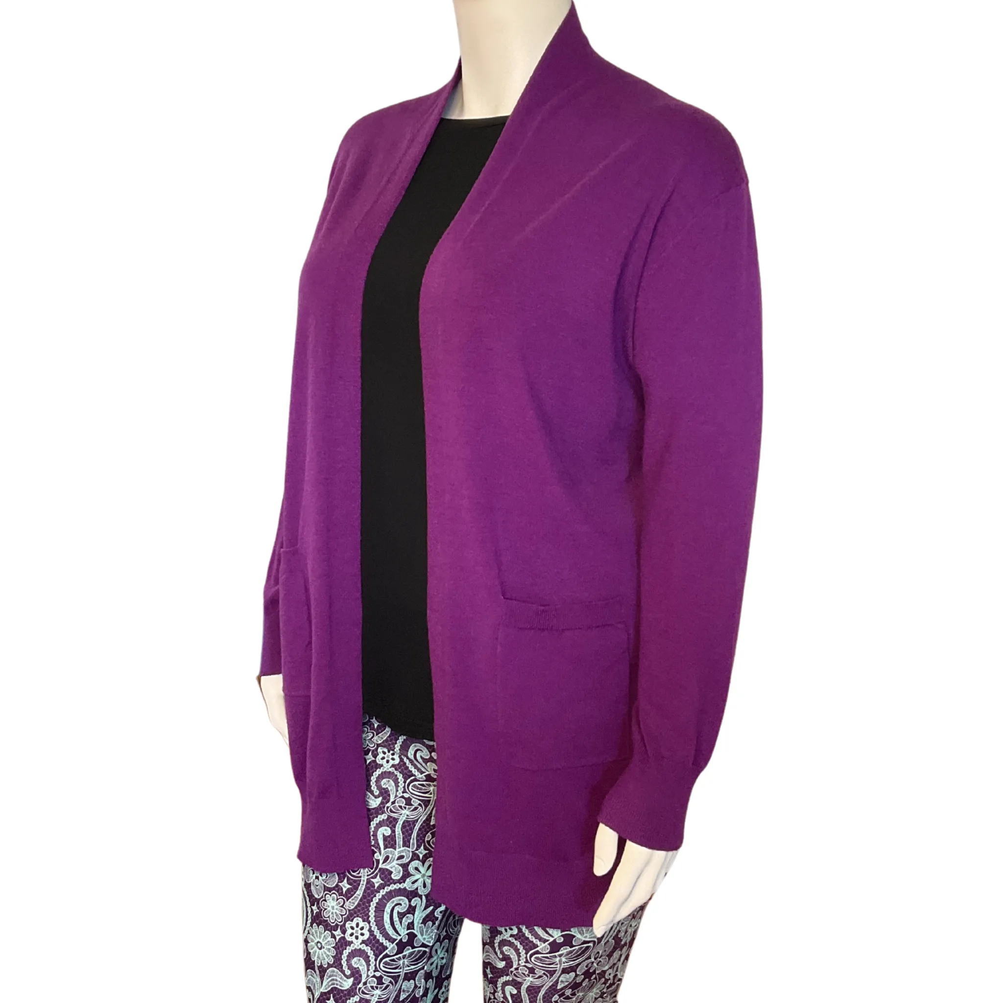 Relaxed Pocket Cardigan Purple
