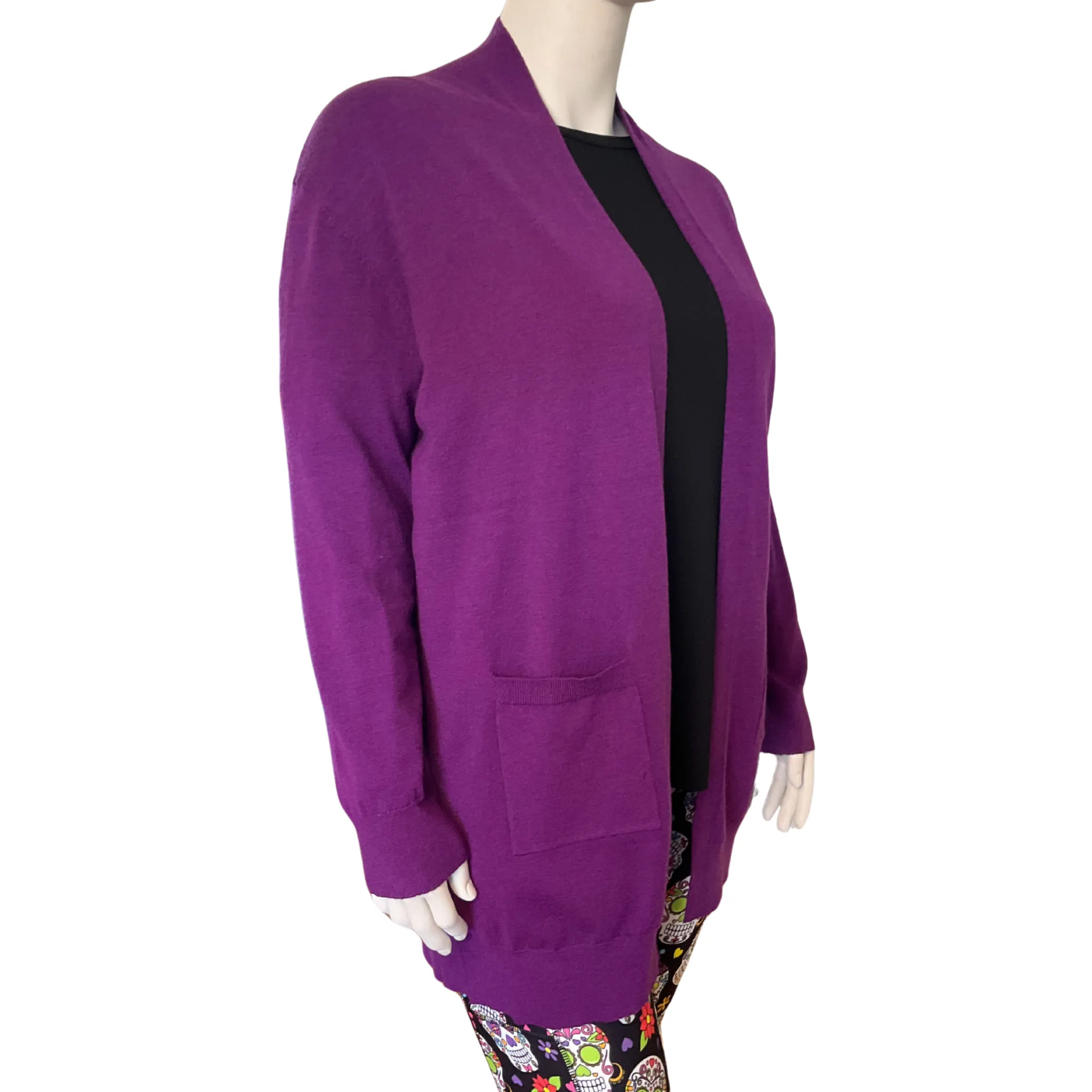 Relaxed Pocket Cardigan Purple