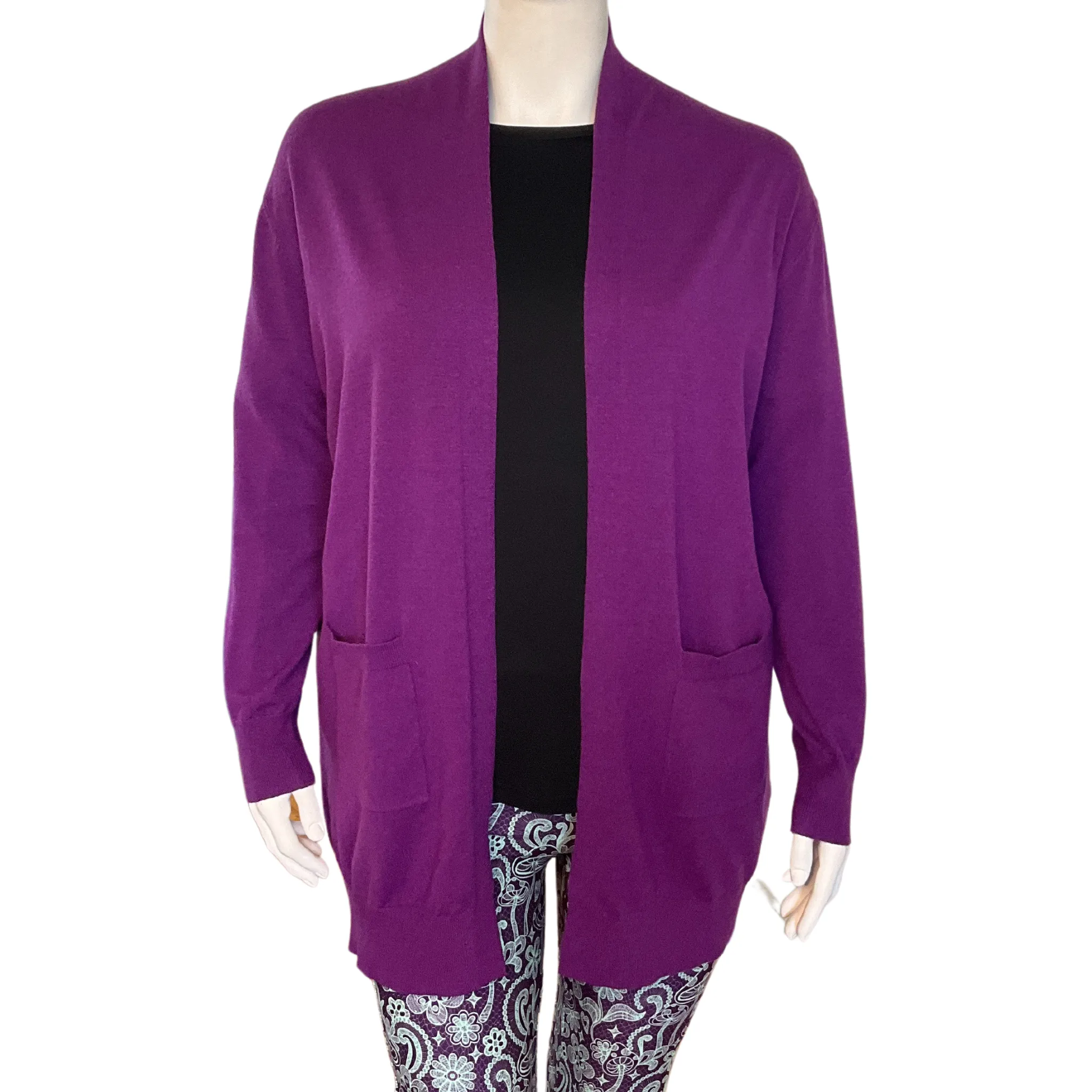 Relaxed Pocket Cardigan Purple