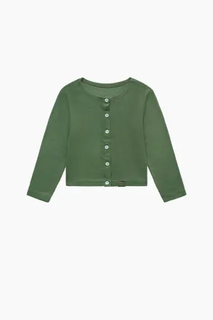 RIBBED MODAL KIDS CARDIGAN SET - ROSEMARY