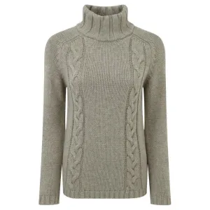 Schoffel Ladies Merino Cable Roll Neck Jumper - Mink