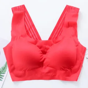 Sexy V shape lace bra underwear bra beauty back ice silk seamless bra wireless comfortable sleeping bra S4673142
