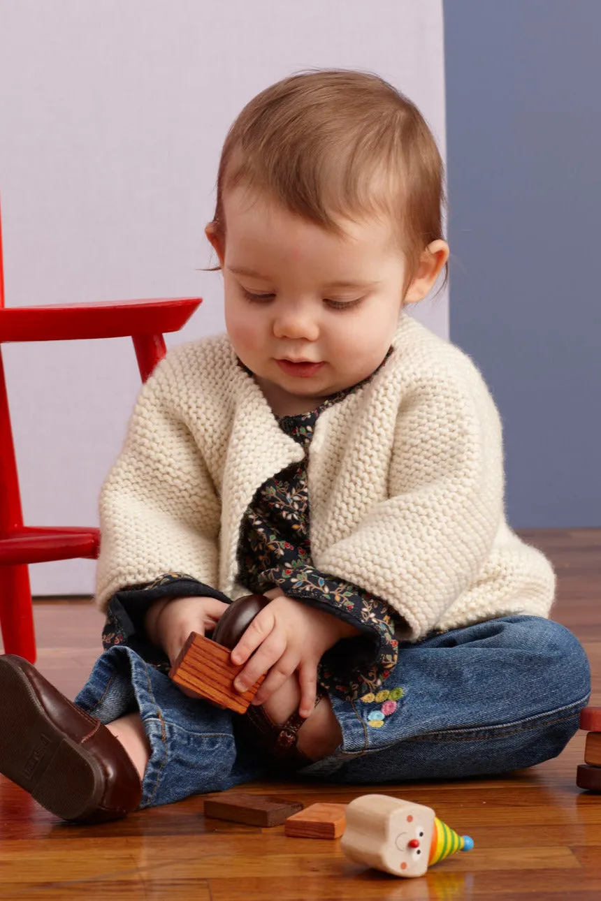 Snowfall Garter Stitch Cardigan Pattern (Knit)