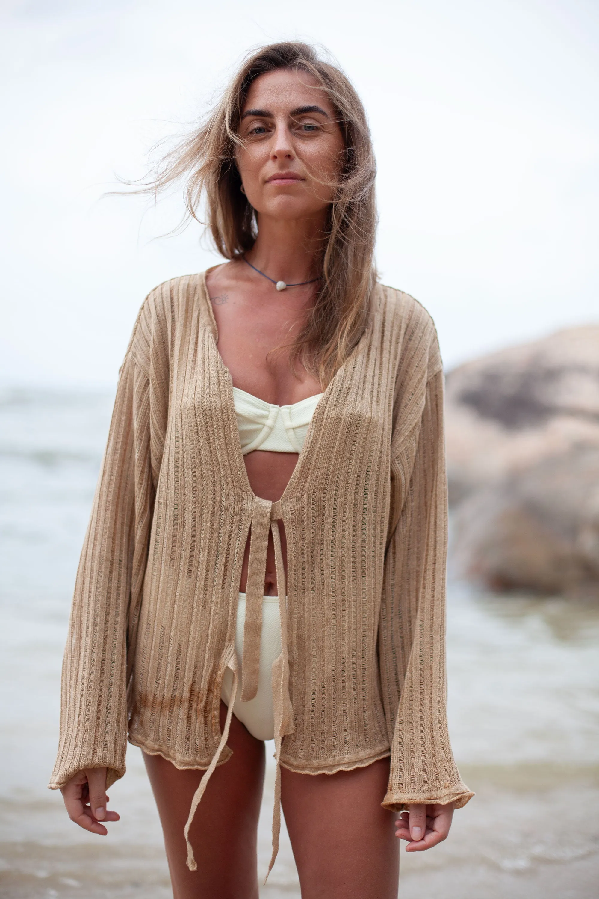 Sole 100% Linen Cardigan Sand