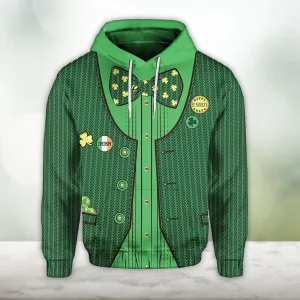 St. Patrick's Day Ireland Hoodie Green Gile Special Style Zipup Hoodie Gift For Friends Birthday