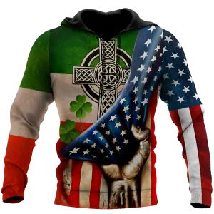 St Patrick's Day USA Flag 3D Shirt, St Patrick's Day Shirt, American Flag Shirt, Saint Patrick's Day Shirt, Irish Shirt, USA Flag Shirt