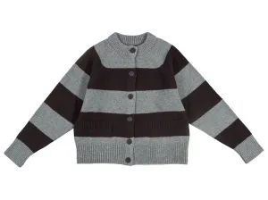 Stripe Cardigan Graphite Green & Black