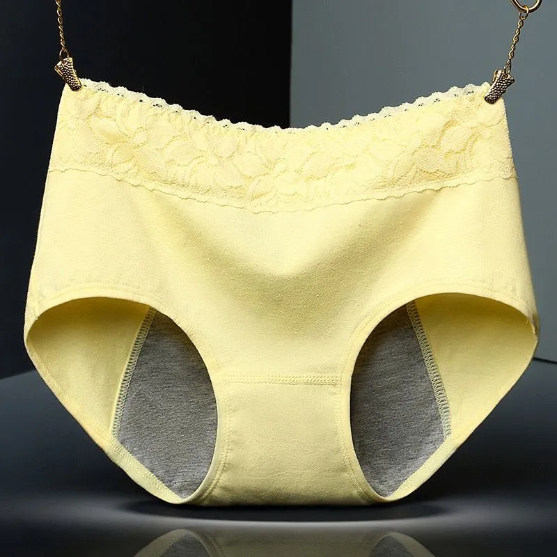 Super Soft Cotton High Waist Leak Proof Period Panties -Skin
