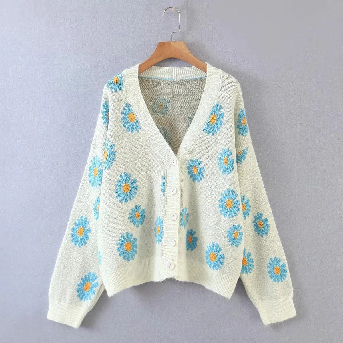 Sweet Sunflower Knitwear Cardigan Sweater - Embrace Sunshine in Your Wardrobe! 🌻👚