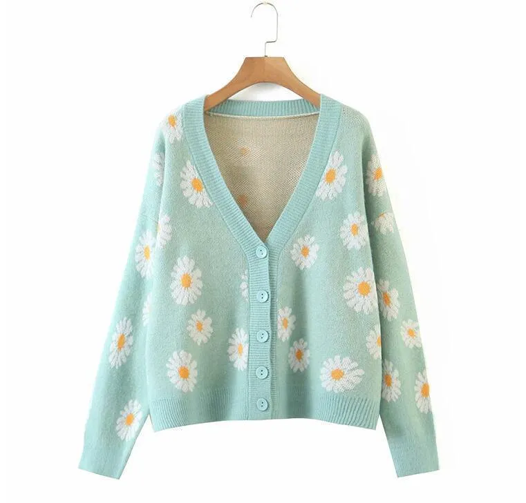 Sweet Sunflower Knitwear Cardigan Sweater - Embrace Sunshine in Your Wardrobe! 🌻👚
