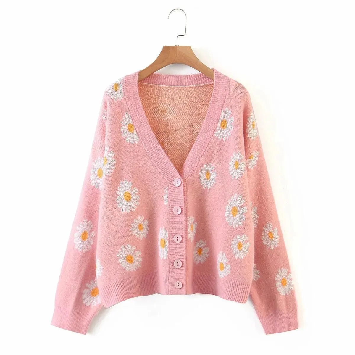 Sweet Sunflower Knitwear Cardigan Sweater - Embrace Sunshine in Your Wardrobe! 🌻👚
